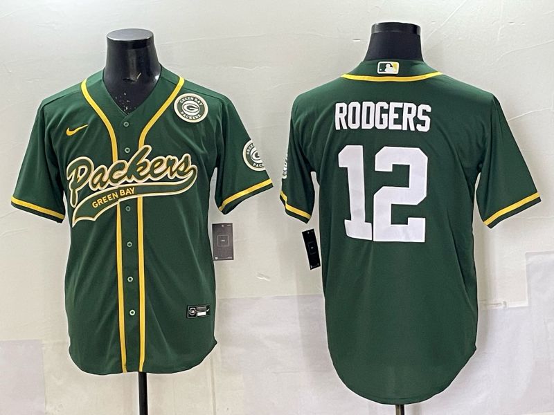 Men 2025 Nike Green Bay Packers #12 Rodgers Green Joint Name  Limited NFL Jersey style 045->green bay packers->NFL Jersey